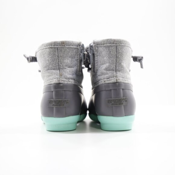 Sperry Saltwater Gray Nylon & Rubber Waterproof Rain Duck Boots - Toddler 7 - Picture 4 of 7